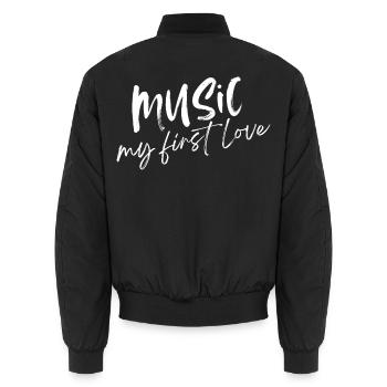 Musique - Mon premier amour - Bomber unisexe - noir - Dos - AI Model Male 185 light (185cm)