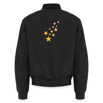 Stern Sternchen Muster Sternenhimmel - Unisex Bomberjacke - Schwarz - Hinten - AI Model Male 185 light (185cm)