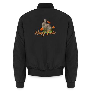 Happy Easter rabbit cony - Unisex Bomberjacke - Schwarz - Hinten - AI Model Male 185 light (185cm)