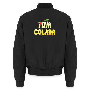 Pina Colada Ananas Kokos Rum mit Kirsche - Unisex Bomberjacke - Schwarz - Hinten - AI Model Male 185 light (185cm)