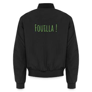 Fouilla vert - Bomber unisexe - noir - Dos - AI Model Male 185 light (185cm)