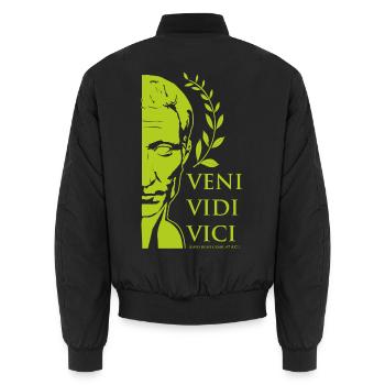 GRÜNER CAESAR - Unisex Bomberjacke - Schwarz - Hinten - AI Model Male 185 light (185cm)
