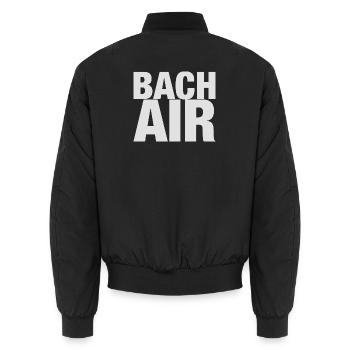 Johann Sebastian Bach Air T-shirt funny saying - Unisex Bomber Jacket - black - Back - AI Model Male 185 light (185cm)