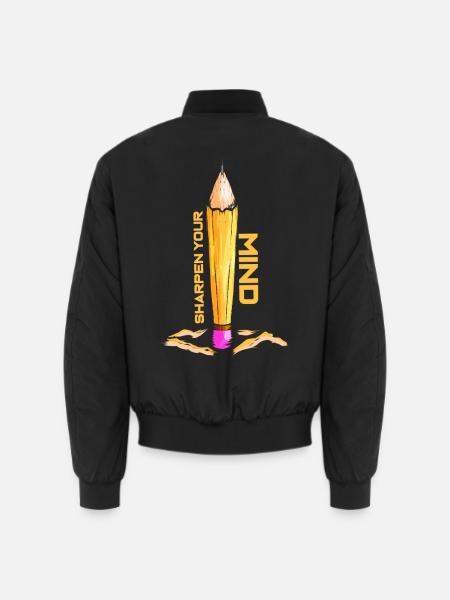 Gehirn Motiv Nerd Student Geschenk - Unisex Bomberjacke - Schwarz