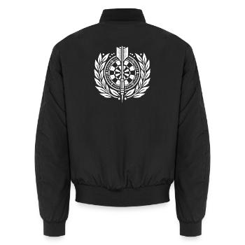 Dart Sport Logo - Unisex Bomber Jacket - black - Back - AI Model Male 185 light (185cm)