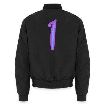 1. 1 JAHR. 1. JAHRESTAG. 1 JAHR GEBURTSTAG - Unisex Bomberjacke - Schwarz - Hinten - AI Model Male 185 light (185cm)