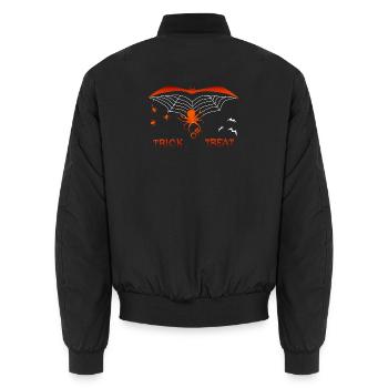 trick or treat Halloween - Unisex Bomberjacke - Schwarz - Hinten - AI Model Male 185 light (185cm)