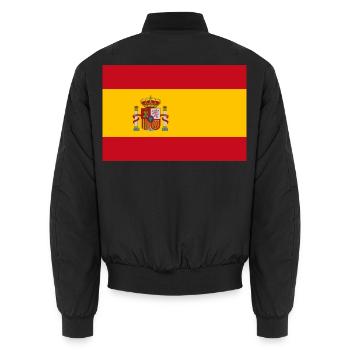Spanien - Unisex Bomberjacke - Schwarz - Hinten - AI Model Male 185 light (185cm)
