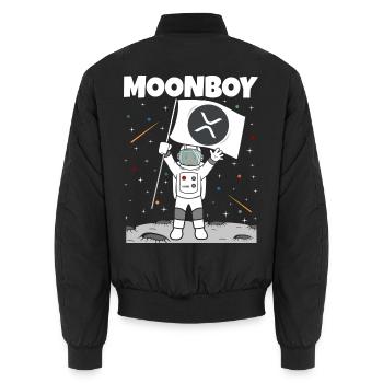 Moonboy XRP Mond Lustiges Krypto Moon - Unisex Bomberjacke - Schwarz - Hinten - AI Model Male 185 light (185cm)