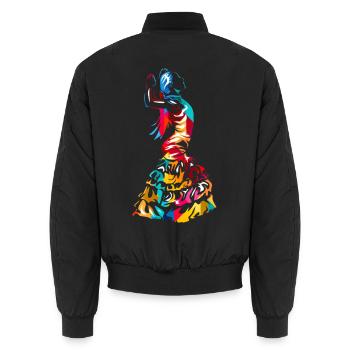 Leidenschaftlicher Flamenco Tänzer - Unisex Bomberjacke - Schwarz - Hinten - AI Model Male 185 light (185cm)