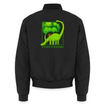 Dinosaurier Brachiosaurus - Unisex Bomberjacke - Schwarz - Hinten - AI Model Male 185 light (185cm)