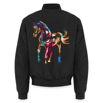 Feuriges Araberpferd Distanzreiten - Unisex Bomberjacke - Schwarz - Hinten - AI Model Male 185 light (185cm)