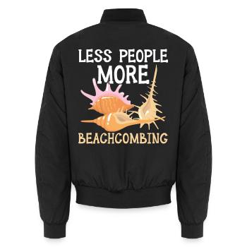 Ich würde lieber Meerglas sammeln Beachcombing - Unisex Bomberjacke - Schwarz - Hinten - AI Model Male 185 light (185cm)