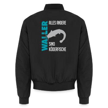 Wels fischen Kampf mit dem starken Wels - Unisex Bomberjacke - Schwarz - Hinten - AI Model Male 185 light (185cm)