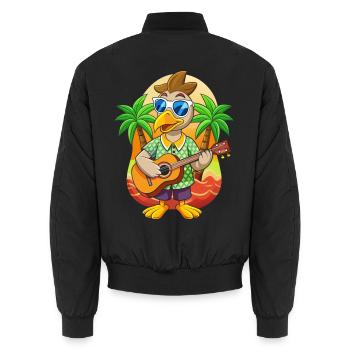 Lunettes de soleil de plage d’été Pelican Cartoon drôle - Bomber unisexe - noir - Dos - AI Model Male 185 light (185cm)