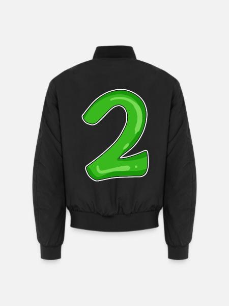 Number 2 green - Unisex Bomber Jacket - black