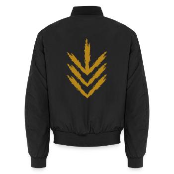 Pfeil nach unten Symbol Gold - Unisex Bomberjacke - Schwarz - Hinten - AI Model Male 185 light (185cm)
