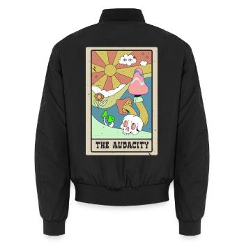 Die Kühnheit Tarotkarte Schamane Wahrsagerei - Unisex Bomberjacke - Schwarz - Hinten - AI Model Male 185 light (185cm)