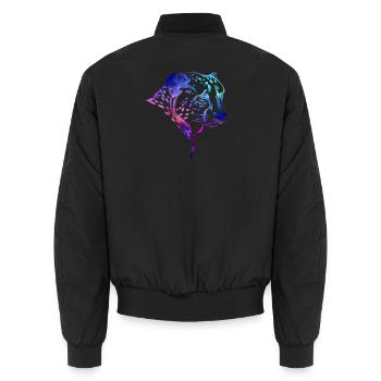 Leopard - Unisex Bomberjacke - Schwarz - Hinten - AI Model Male 185 light (185cm)