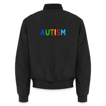 Arc-en-Ciel Autisme: Message d’Espoir - Bomber unisexe - noir - Dos - AI Model Male 185 light (185cm)