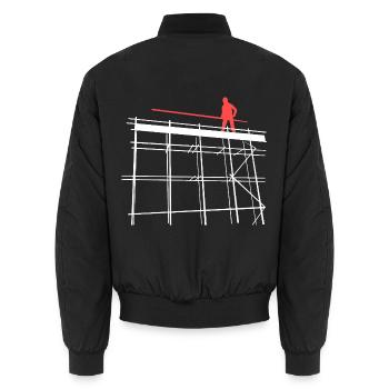 Schwindelfreier Gerüstbau Profi - Unisex Bomberjacke - Schwarz - Hinten - AI Model Male 185 light (185cm)