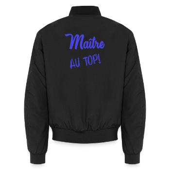 MEISTER. MEISTER. HUMOR - Unisex Bomberjacke - Schwarz - Hinten - AI Model Male 185 light (185cm)