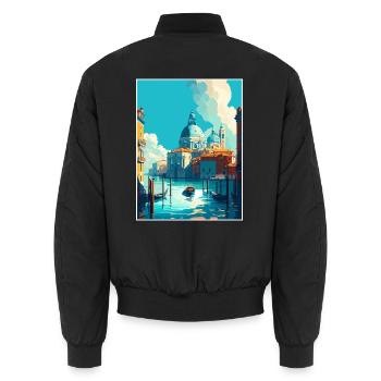 Venedig Italien Dekoration Markusplatz Souvenir - Unisex Bomberjacke - Schwarz - Hinten - AI Model Male 185 light (185cm)