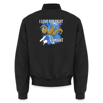 Wels Waller fischen Welssilhouette und Farbkleckse - Unisex Bomberjacke - Schwarz - Hinten - AI Model Male 185 light (185cm)
