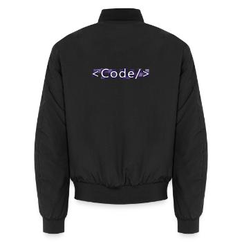 Codestil (lila) - Unisex Bomberjacke - Schwarz - Hinten - AI Model Male 185 light (185cm)
