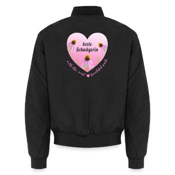 beste Schwägerin - Unisex Bomberjacke - Schwarz - Hinten - AI Model Male 185 light (185cm)