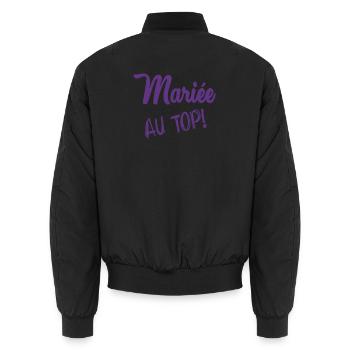 HOCHZEIT. ZUKÜNFTIGE BRAUT. Junggesellinnenabschied - Unisex Bomberjacke - Schwarz - Hinten - AI Model Male 185 light (185cm)