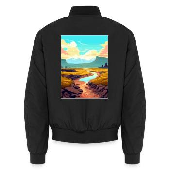 Vulkane Nationalpark Vulkan Hawaii Souvenir - Unisex Bomberjacke - Schwarz - Hinten - AI Model Male 185 light (185cm)