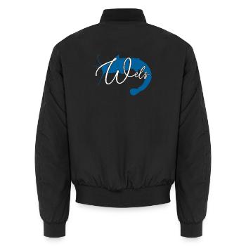 Wels Waller angeln Sportfischen Flussmonster - Unisex Bomberjacke - Schwarz - Hinten - AI Model Male 185 light (185cm)