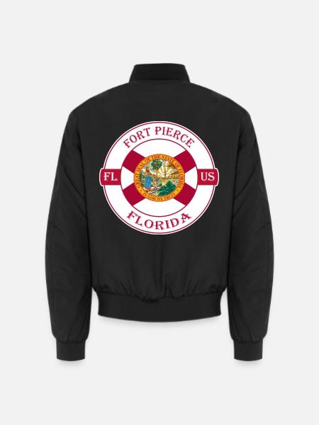 Fort Pierce Florida Flagge USA Reise Souvenir Abzeichen - Unisex Bomberjacke - Schwarz