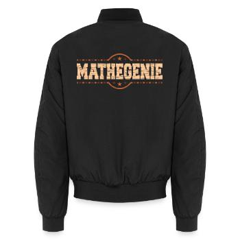 Mathegenie Matheprof Mathematikstudent - Unisex Bomberjacke - Schwarz - Hinten - AI Model Male 185 light (185cm)