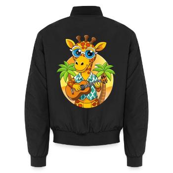 Lustige Giraffe Sommer Strand Sonnenbrille Hawaiianisch - Unisex Bomberjacke - Schwarz - Hinten - AI Model Male 185 light (185cm)