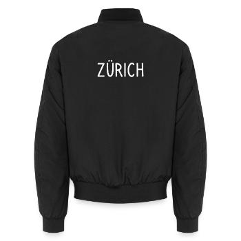 Zurich - Bomber unisexe - noir - Dos - AI Model Male 185 light (185cm)
