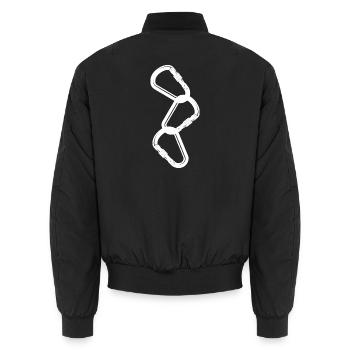 climbing, bouldering, rock climbing, mountains, mountaineering - Unisex Bomber Jacket - black - Back - AI Model Male 185 light (185cm)