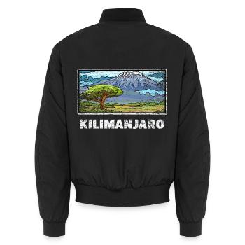 Ehrfürchtiger Kilimanjaro Vulkan - Unisex Bomberjacke - Schwarz - Hinten - AI Model Male 185 light (185cm)