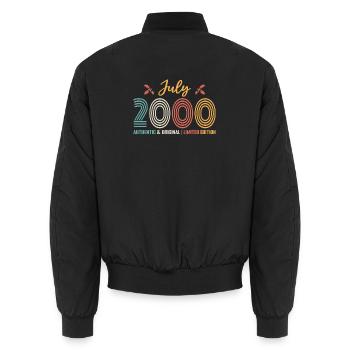 Juli 2000 Geburtstag Juli 2000 Juli - Unisex Bomberjacke - Schwarz - Hinten - AI Model Male 185 light (185cm)