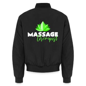 Massage - Unisex Bomberjacke - Schwarz - Hinten - AI Model Male 185 light (185cm)