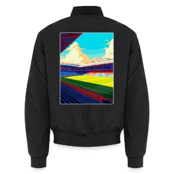 Selhurst Park Stadion Reiseposter Souvenir WPA - Unisex Bomberjacke - Schwarz - Hinten - AI Model Male 185 light (185cm)