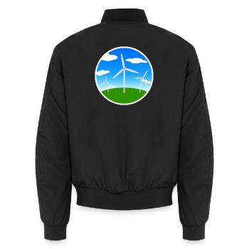 Windräder - Unisex Bomberjacke - Schwarz - Hinten - AI Model Male 185 light (185cm)