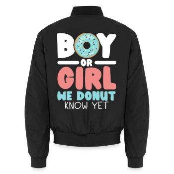 Junge oder Mädchen Wir wissen es noch nicht Baby-A - Unisex Bomberjacke - Schwarz - Hinten - AI Model Male 185 light (185cm)