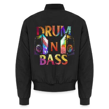 Elektrisierender Bass Dschungelrave - Unisex Bomberjacke - Schwarz - Hinten - AI Model Male 185 light (185cm)