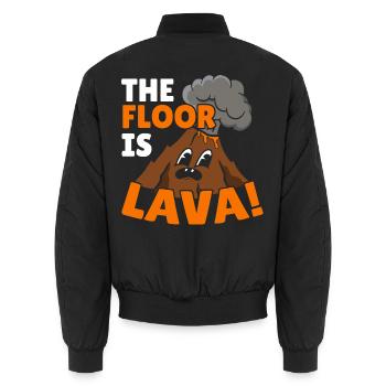 Der Boden ist Lava Geologie Vulkanologie Vulkan - Unisex Bomberjacke - Schwarz - Hinten - AI Model Male 185 light (185cm)