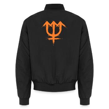 Astronomisches Symbol Planetensymbol Neptun - Unisex Bomberjacke - Schwarz - Hinten - AI Model Male 185 light (185cm)