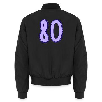 80. 80 ANS. 80e ANNIVERSAIRE. ANNIVERSAIRE 80 ANS. - Bomber unisexe - noir - Dos - AI Model Male 185 light (185cm)