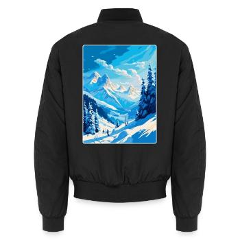 St. Anton am Arlberg Österreich Vintage Reiseplakat - Unisex Bomberjacke - Schwarz - Hinten - AI Model Male 185 light (185cm)