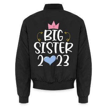 Große Schwester 2023 Großes Schwesterchen 23 - Unisex Bomberjacke - Schwarz - Hinten - AI Model Male 185 light (185cm)